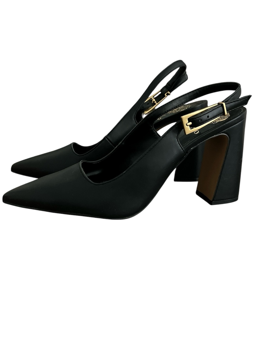 New Vince Camuto Anders Slingback Heels, Black, Size 10